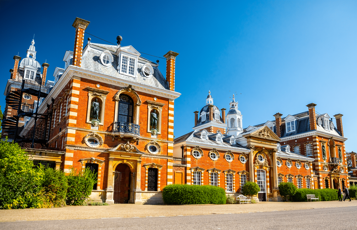 Wellington College building lit at golden hour